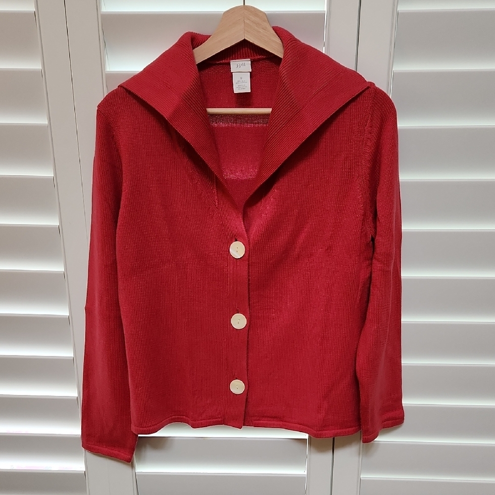 J. Jill Vibrant Red Silk Blend Sweater